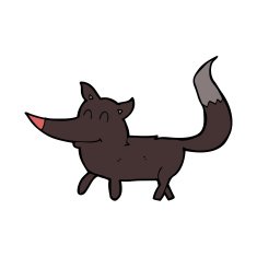 cartoon little wolf N66