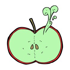 cartoon sliced apple N10