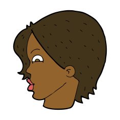 cartoon female face N116