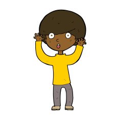 cartoon startled boy N28