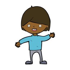 cartoon waving boy N15
