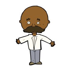 Cartoon Man With Mustache N84
