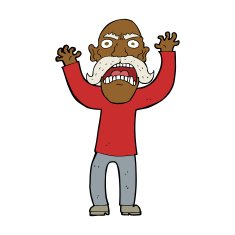 cartoon angry old man N119