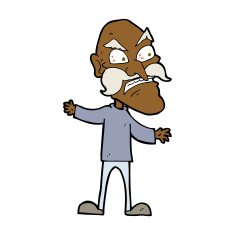 cartoon angry old man N120