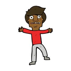 cartoon boy panicking N22