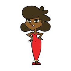 Cartoon Girl With Hands On Hips N18