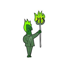 Cartoon Devil With Pitchfork N22