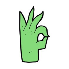 cartoon okay hand gesture N15
