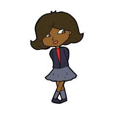 cartoon happy girl N72