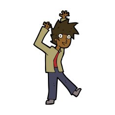 cartoon excited boy N119