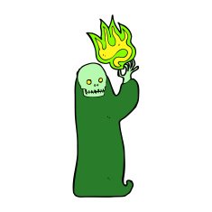 cartoon waving halloween ghoul N7