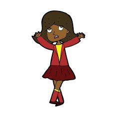 cartoon unhappy girl N15