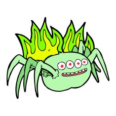 cartoon spooky spider N12