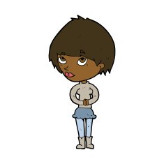cartoon nervous woman N27