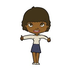cartoon happy girl N74