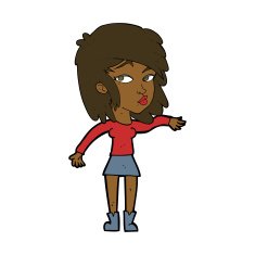 cartoon woman playing it cool N8