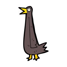 funny cartoon bird N138