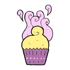 cartoon cupcake N114