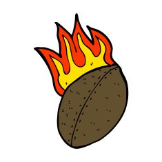 Cartoon Flaming Football N6