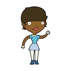 cartoon woman with idea N195