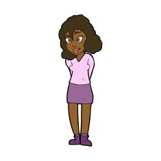 cartoon confused woman N93