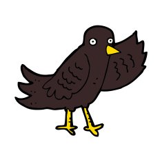 cartoon waving bird N15
