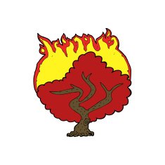 cartoon burning tree N36