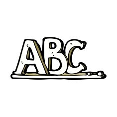 cartoon ABC letters N15