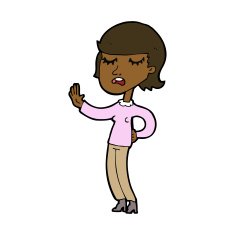 cartoon woman ignoring N19