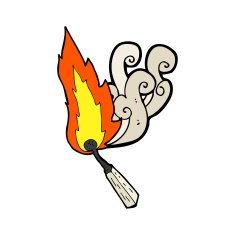 cartoon burning match N36