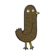 funny cartoon bird N139