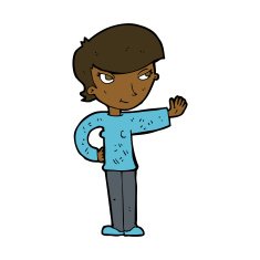 Cartoon Woman Waving N254