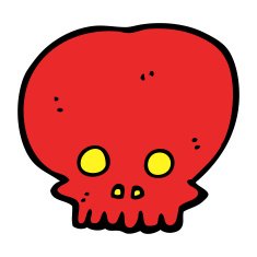 cartoon spooky skull symbol N17