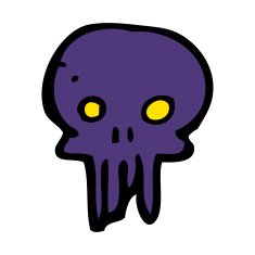 cartoon spooky skull symbol N18