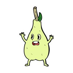 cartoon frightened pear N8