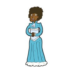 cartoon shocked victorian woman N8