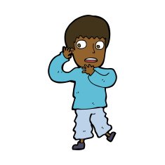 cartoon frightened boy N14