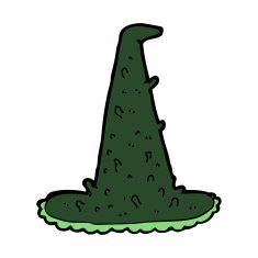 cartoon spooky witch hat N16