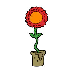 cartoon flower with face N22