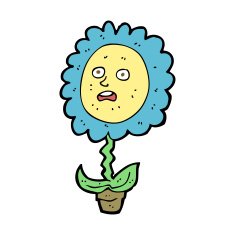 cartoon flower with face N23