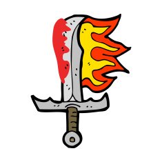 cartoon bloody sword N21