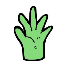 cartoon green hand symbol N6