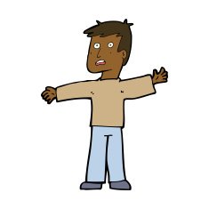 cartoon surprised man N111