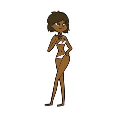 cartoon woman in bikini N43