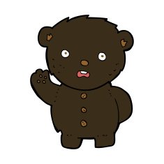cartoon unhappy black teddy bear N4