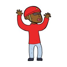 cartoon security man panicking N7
