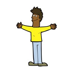 cartoon happy man N372