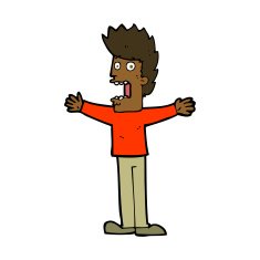 cartoon terrified man N199