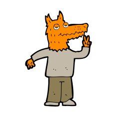 cartoon happy fox man N17