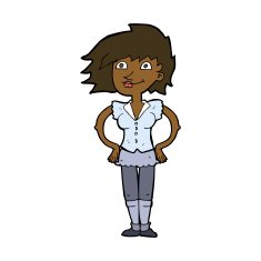 cartoon woman with hands on hips N166